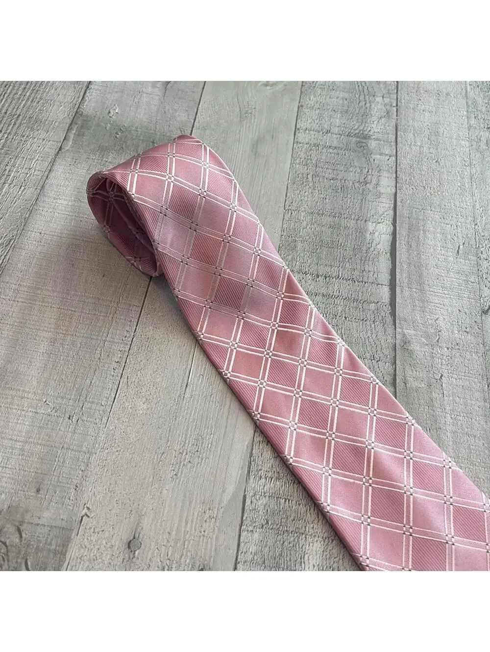 ARROW Men's 100% Silk Pink Plaid Checkered Necktie Tie USA